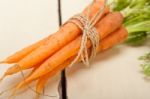 Baby Carrots Bunch Tied With Rope Stock Photo