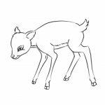 Deer Rat Cartoon - Line Drawn Stock Photo