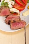 Beef Filet Mignon Grilled With Vegetables Stock Photo