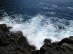 Waves Crashing On The Rocks Of The 5 Lands C Stock Photo