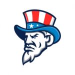 Uncle Sam Wearing Usa Top Hat Mascot Stock Photo