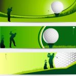 Golf Tournament Green Banner Stock Photo