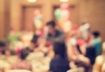 Blurred People In The Banquet Room Stock Photo