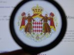 Kiev, Ukraine - March 23, 2019: Monaco Coat Of Arms Viewed Throu Stock Photo