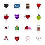 Valentine Icon Set  Illustration Stock Photo