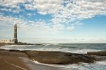 Lighthouse In Jose Ignacio Near Punta Del Este, Uruguay Stock Photo