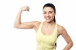 Strong Sporty Woman Posing Stock Photo