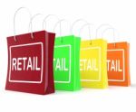 Retail Shopping Bags Shows Buying Selling Merchandise Sales Stock Photo