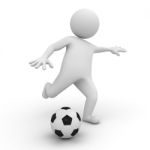 3d Man Playing Soccer Stock Photo