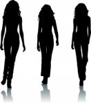 Silhouette Fashion Girls Stock Photo