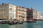 Gondoliers Ferrying People In Venice Stock Photo