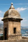 Brick Built Watchtower In The Grounds Of The Palace In Monte Car Stock Photo