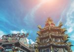 Dargon Statue On Shrine Roof ,dragon Statue On China Temple Roof As Asian Art Stock Photo