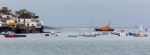 Boats Moored Off Appledore In  Devon Stock Photo