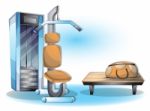 Cartoon  Illustration Interior Fitness Room With Separated Layers Stock Photo