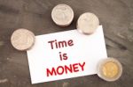 Time Is Money Inspirational Quote Stock Photo