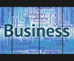 Business Word Shows Commerce Words And Corporation Stock Photo