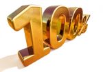 3d Gold 100 Hundred Percent Discount Sign Stock Photo