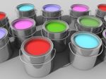 Paint Buckets Stock Photo