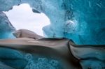 Crystal Ice Cave Near Jokulsarlon Stock Photo