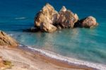 Large Rocks Off The Coast Of Cyprus Stock Photo