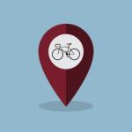 Bicycle Map Pin Stock Photo