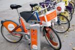 Bicycles For Hire In Vienna Stock Photo