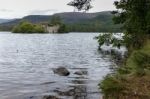 Castle In The Middle Of Loch An Eilein Near Aviemore Scotland Stock Photo