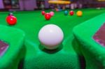 Snooker Ball On Snooker Table Stock Photo