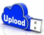 Upload Memory Shows Uploading Files To Cloud Stock Photo