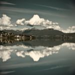 Lake Maggiore And Swiss Alps Stock Photo