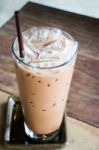 Glass Of Coffee Mocha With Ice Stock Photo