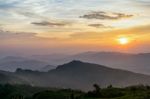 Sunset On Phu Chi Fa Forest Park Stock Photo