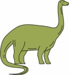 Brontosaurus Mono Line Stock Photo