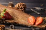 Rustic Strawberries Stock Photo