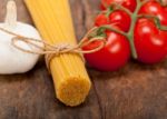 Italian Basic Pasta Ingredients Stock Photo