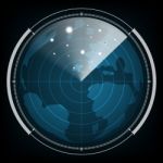 Technology Digital Future Abstract Radar Screen World Globe Back Stock Photo