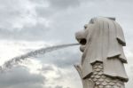 Merlion Fountain In Singapore Stock Photo