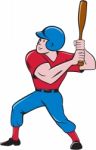 Baseball Player Batting Isolated Cartoon Stock Photo