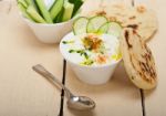 Arab Middle East Goat Yogurt And Cucumber Salad Stock Photo