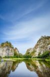 Beautiful Stone Mountain "khao Ngu Stone Park" Stock Photo