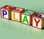 Block With Play Text Stock Photo