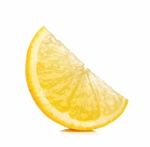 Slice Of Lemon Isolated On White Background Stock Photo