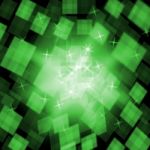 Green Cubes Background Means Stylish Decoration Or Abstract Art Stock Photo