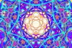 Violet Abstract Kaleidoscope Pattern Stock Photo