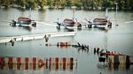 Airplanes Drown In The Flood Stock Photo