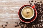 Coffee Cup And Beans Stock Photo