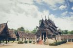 Ancient Buddha Temple (wat Ton Kwen) Chiangmai Thailand Stock Photo