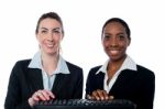 Business Women Typing On Keyboard Stock Photo