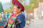 Street Vendor In Panajachel, Guatemala Stock Photo